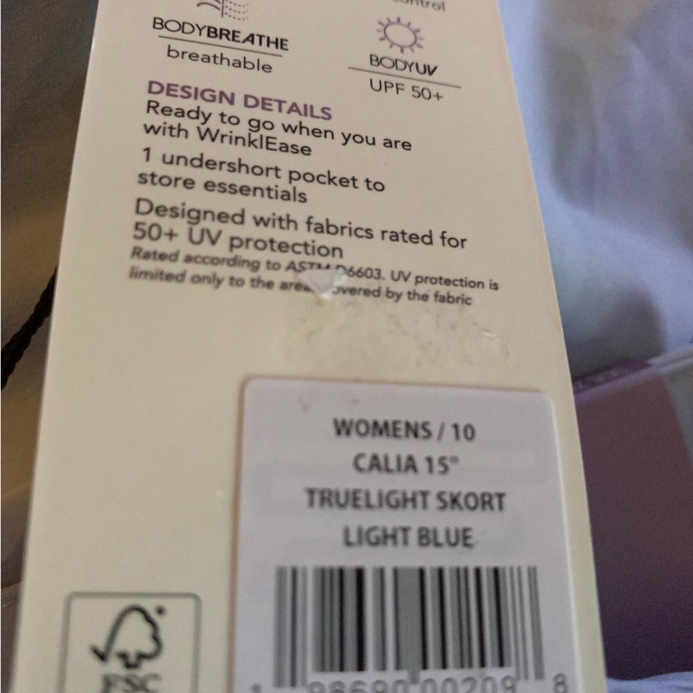 Calia Light Blue A-Line Tennis Skirt with White Trim - Picture 7 of 7